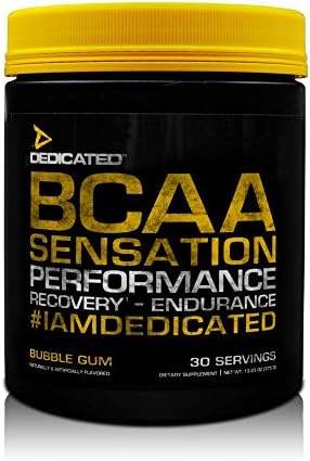 Dedicated Nutrition BCAA Sensation: Powerful Intra-Workout, Muscle Building Catalyst with High Leucine Content for Superior Bulk Enhancement, 30 Servings (Bubble Gum)