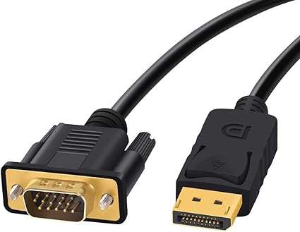 Displayport To Vga Cable 6ft 2 Pack Ukyee Display Port To Vga Adapter Cord 6 Feet For Computer Monitor Projector And More Gold Plated Dp Vga Cables Computers Accessories