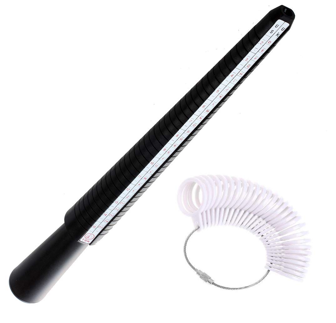 UK British Ring & White Finger Sizer Measurer Tool Stick Gauge Size A-Z+5 27Pc