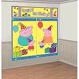 Peppa Pig Kids Party Scene Setter Wall Decorations Kit - Kids Birthday and Party Supplies Decoration