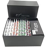 EZ Tattoo Cartridge Needles Assorted - 100Pcs Mixed (3RL 5RL 7RL 9RL 7RS 9RS 9M1 7RM 9RM) Standard Bugpin Tattoo Needles Cartridges for Tattoo Machine Gun - Revolution
