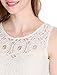 Women's Floral Lace Sleeveless Semi Sheer Yoke Flare Mini Dress White / S