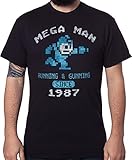 Men's Mega Man Running and Gunning Since 1987 Vintage T-Shirt Black XL