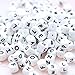 Promise Babe Letter Beads 130PCS 12MM Silicone Beads in 26 Letters BPA Free Chewing Beads for DIY Baby Necklace Bracelet Sensory Jewelry