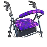 Crutcheze Purple Tribal Rollator Walker Seat and Backrest Covers Designer Fashion Accessories Made in USA