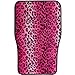 OxGord 4 Piece Leopard Print Carpet-Floor-Mats Set for Car - Rubber-Lined All-Weather Heavy-Duty Protection for All Vehicles, Pink/Black