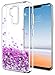 Galaxy S10E Case SunStory Luxury Fashion Design with Moving Shiny Quicksand Glitter and Double Protection with PC Layer and TPU Bumper Case for Samsung Galaxy S10E Phone (Purple)