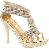 Fabulous Delicacy-07 Open Toe Platform Sandals for Women, Gold Pu, 10