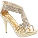 Fabulous Delicacy-07 Open Toe Platform Sandals for Women, Gold Pu, 10