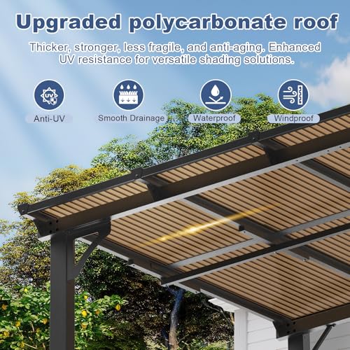 MEISSALIVVE 8x12 Lean-To Gazebo Review: Wall-Mounted Patio Cover with Polycarbonate Roof image 20