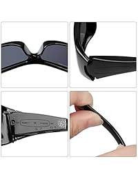 forestfish Bluetooth anteojos de sol con respuesta teléfono reproductor de música auriculares estéreo auriculares para iPhone Android teléfonos polarizadas anteojos de sol con protección UV400 Negro
