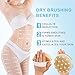 Dry Brushing Body Brush,Natural Boar Bristle Cellulite Brush Body Brush, Remove Dead Skin And Toxins, Cellulite Treatment, Improves Lymphatic Functions, Exfoliates, Stimulates (Brown) (Bronze)