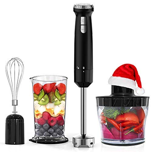 Hand Blender Homgeek 4 in 1 16 Speed 2 Turbo Button Immersion Blender