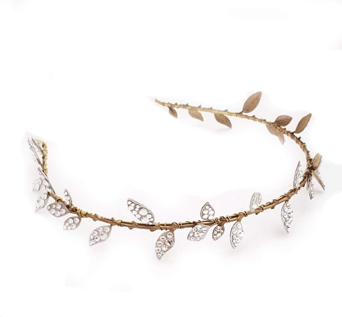 FIDDY898 Bridal Crsytal Headband Gold Handmade Bridal Headpiece Hair Style