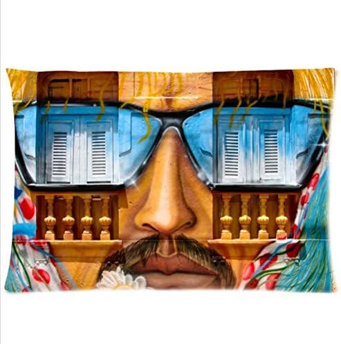 Custom Cool Man With Gorden Glasses Graffiti 20x30 inch Twin Sides Zippered Pillowcase Pillow Covers