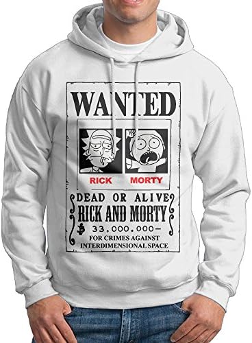 NACAC Men's Hooded Sweatshirt - Rick And Morty Wanted White Size S