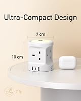 Kemelo 7-in-1 USB Extension Lead with Night Light, 4 UK Outlets, 2M view 6