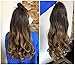 DevaLook Hair Extensions 24 Inches No Front Parting Half Head Wig Long Wavy Brown Blonde Ombre Clip in Wig (Chocolate brown to honey blonde)