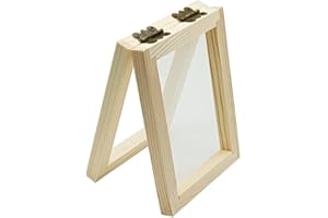 Worown A7 Size Paper Making Screen, Natural Wooden Papermaking Mould, 4 x 5 Inch Paper Making Frame for DIY Paper Crafts