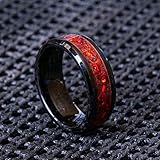 Black Ceramic Wedding Band Ring 8mm 6mm for Men