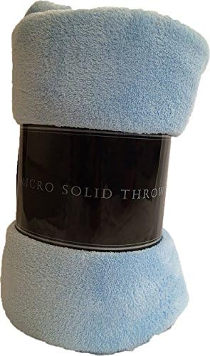 Awad Home Fashion Microplush Fleece Throw Super Soft Cozy &amp; Warm Travel Blanket (Junior, Light Blue)