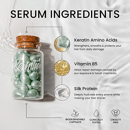 Keratin Hair Serum Capsules Treatment with Amino Acids, Silk Protein & Vitamin B5 The Cosmocap