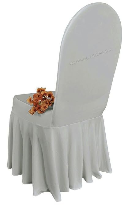 Wedding Linens Inc Spandex Banquet Fitted Chair Covers Lycra Stretch Elastic Wedding Party Decoration Chair Cover Silver