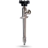 Midline Valve 8 Inch Frost-Free Sillcock, Chrome-Plated Brass Body – 1/2" PEX Inlet x 3/4" Hose Bib Outlet, Lead-Free