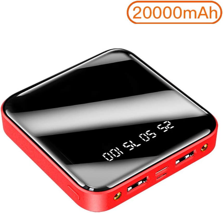 Power Bank (20000Mah), Smallest External Battery Lightest Ultra Compact High Speed Cell Phone Mobile Pack,Red