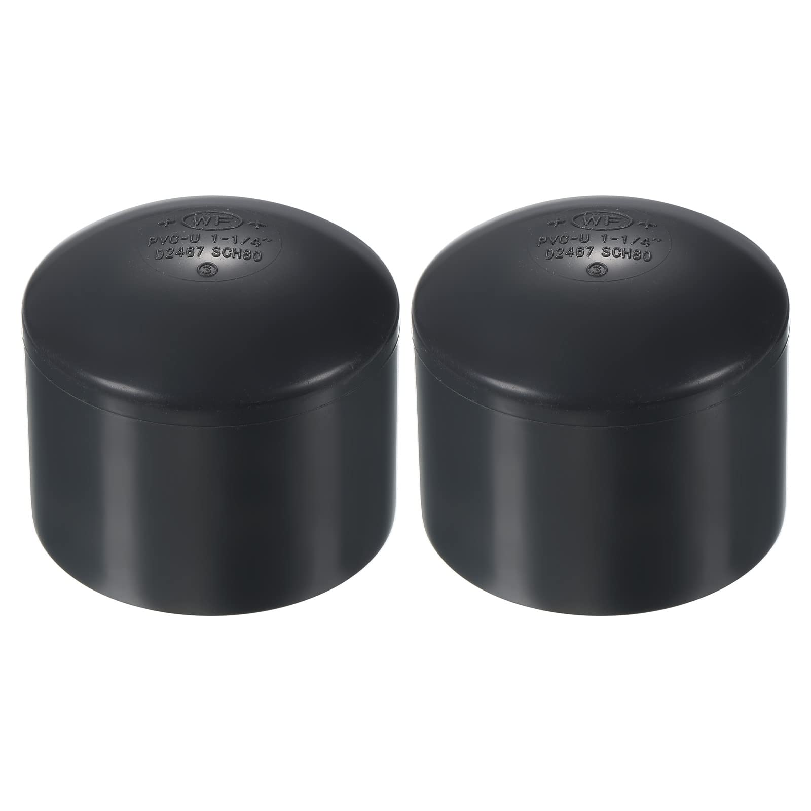 PATIKIL 1-1/4" UPVC Pipe End Cap Fitting, 2 Pack Plug Socket Adapter Smooth Finish for Build PVC Furniture DIY Garden Shelf