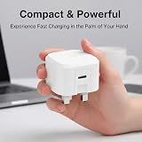 AMPLE 25W USB-C PD UK Charger 2 Pack for Lenovo Tab M10 P11 P12 White Cable view 7