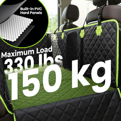 Pecute Funda Coche Perro con Fondo Duro para Asiento Trasero 2 en 1, Impermeable y a Prueba de Arañazos, Impermeable Antirayaduras, con Base Reforzada 150 kg