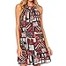 vanberfia Women's Print Chiffon Sleeveless Casual Dress