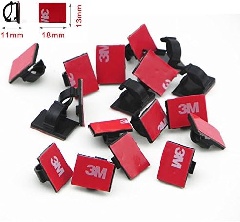 100pcs Adhesive Cable Clips,Wire Clips Cable Wire Management,Car Cable Organizer, Drop Cable Clamp Wire Cord Tie Holder for Car, Office and Home