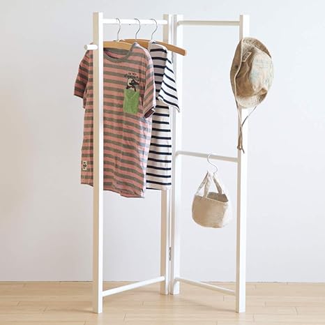 Amazon キッズ用 木製 折りたたみ ハンガーラック Wh ホワイト ハンガーラック オンライン通販