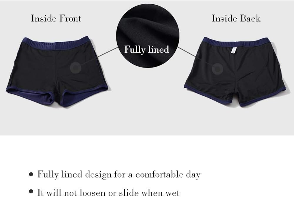 womens high waisted swim boy shorts