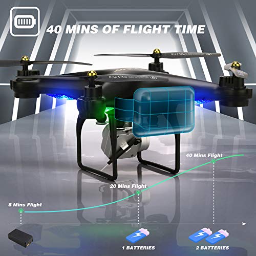 JJRC Drone with Camera for Adults, 20+20 MINS Longer Flight Time Drone