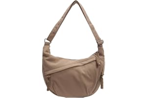 RUNGION Hobo Bag for Women Men Crescent Shoulder Bag Retro Nylon Canvas Crossbody Bag Slouchy Corduroy Dumpling Bag Purse