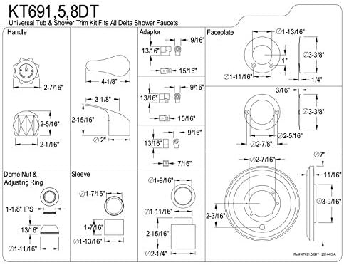 Kingston Brass Kt691dt Made To Match Tub And Shower Trim Kit Polished Chrome Trim Repair Kits Tools Home Improvement