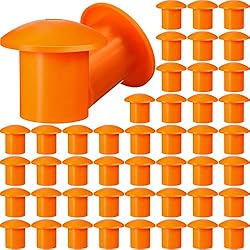 100 Pcs Rebar Safety Caps Orange Plastic Mushroom