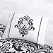 Intelligent Design Cozy Comforter Set Casual Damask Design Modern All Season Bedding Set with Matching Sham, Decorative Pillow, Twin/Twin XL, Leona Black/Aqua 4 Piece