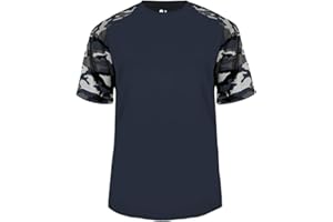 Badger Sport Navy Camo Sleeve Youth Large