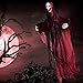 5.6 Ft. Animated Hanging Screaming Ghost Decoration, Halloween Skeleton Grim Reaper Door or Wall Curtain for Haunted House Prop Décor