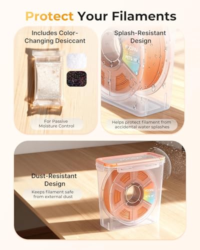 YOOPAI Pro Filament Storage Box - Single Coil Storage Box, Airtight with Desiccant, Effective Moisture Control, Dustproof for 3D Printing Filament (Pack of 8)