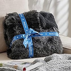 Bedsure Faux Fur King Size Blanket Tie Dye Black