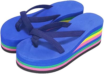purple wedge flip flops