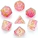 DND Dice Sets Double-Color Swirls Iridecent Dice for Dungeons and Dragons Pathfinder DND RPG MTG Table Gaming Dice (Rose Green)