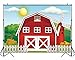 Funnytree 7x5ft Durable Fabric Cartoon Red Farm Animals Party Backdrop No Wrinkles Children Birthday Background for Photography Decorations Photobooth Banner Photo Studio Props