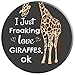 Giraffe - I Just Freaking Love Giraffes Ok PopSockets PopGrip: Swappable Grip for Phones & Tablets PopSockets Adhesive PopGrip