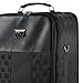 Large Wig Travel Box with Top Handle, Shoulder Strap & Double Zipper, Carrying Case with Removable Head-Holding Base - Black Square Design - by Adolfo Design